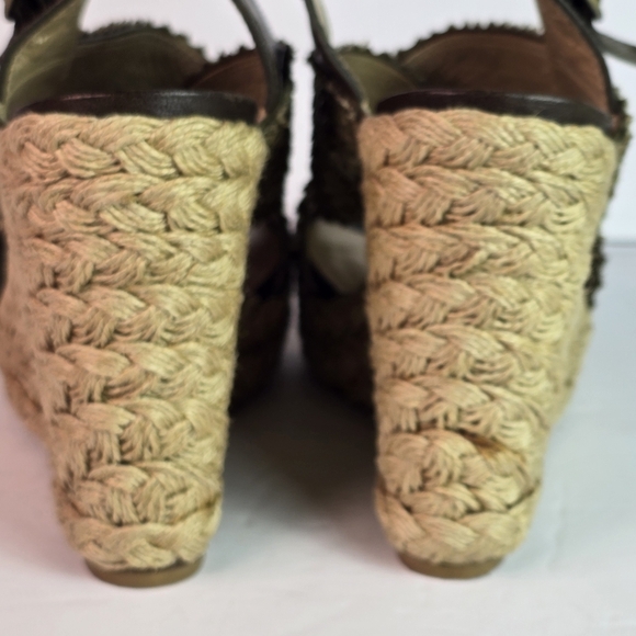 Stuart Weitzman Toogood Wrinkle Raffia Alex Wedge Espadrille Platform Sandal 9 - Picture 7 of 14